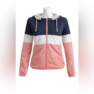 NWT Kaii Colorblock Windbreaker Hoodie Small | Lightweight Zip Jacket